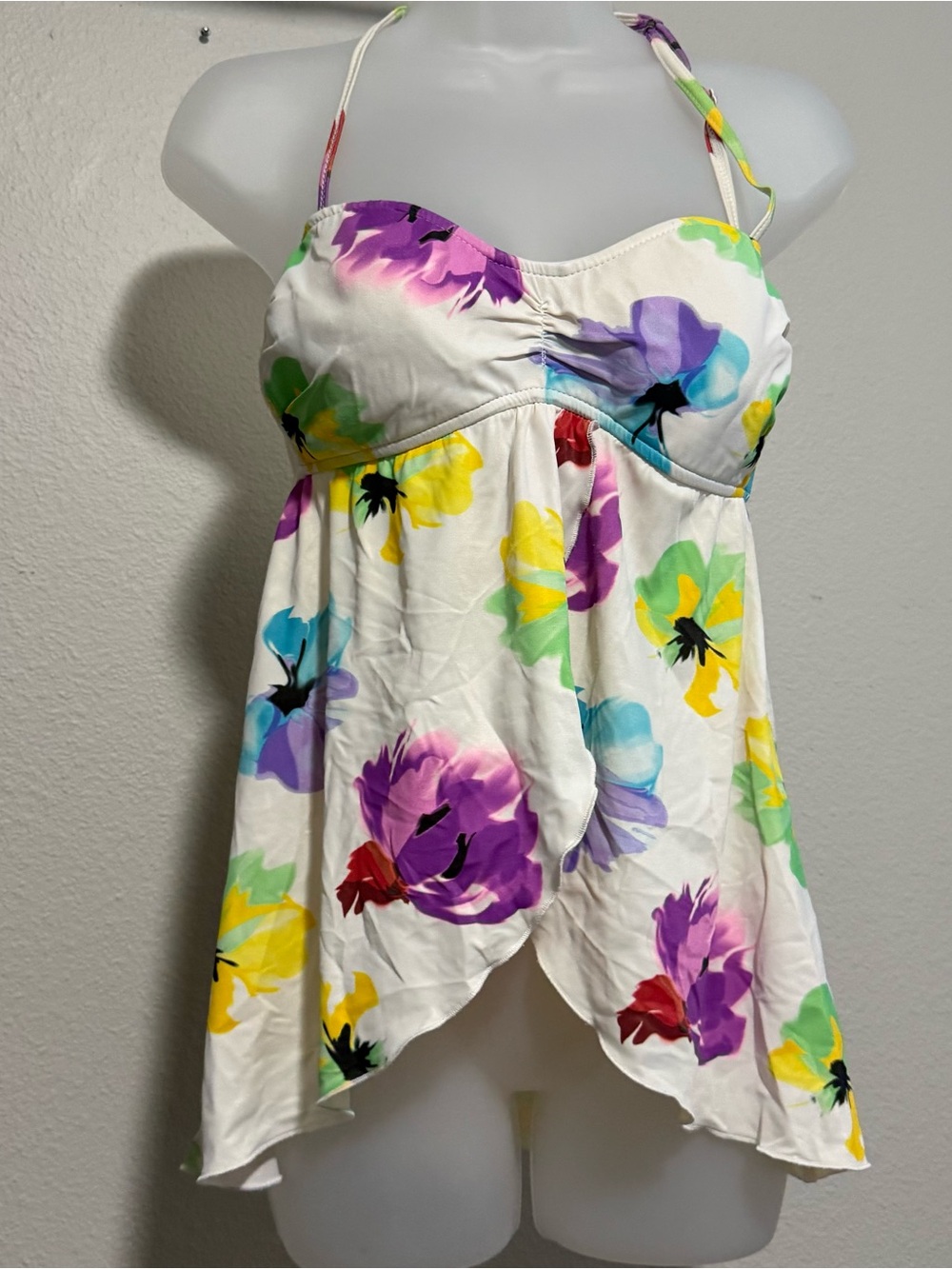 Venus Y2K Floral Flyaway Tankini Top size 6